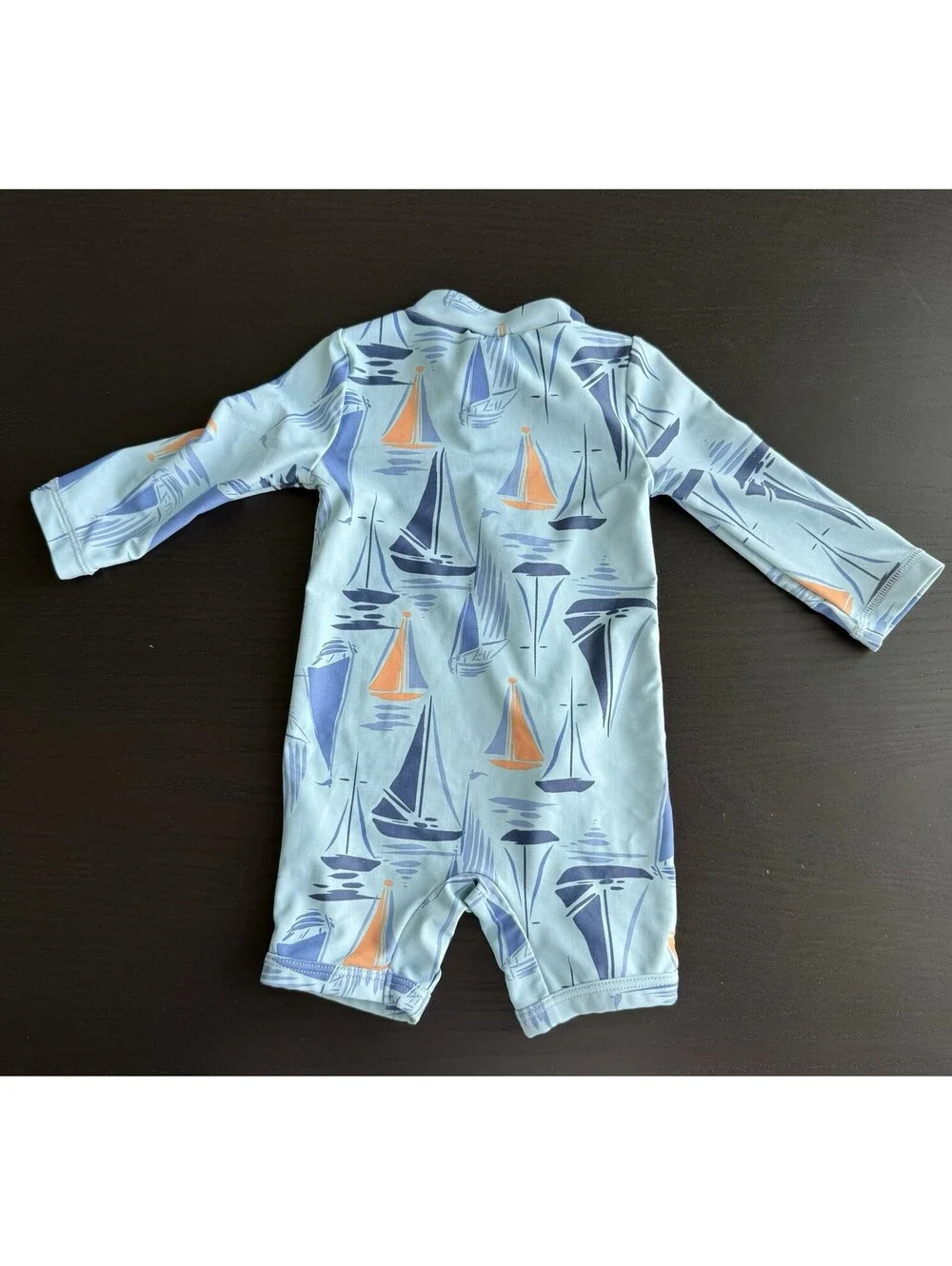Carter's Just One You Baby Boy Sailboat Rash Guard Soft One Piece 6M Blue